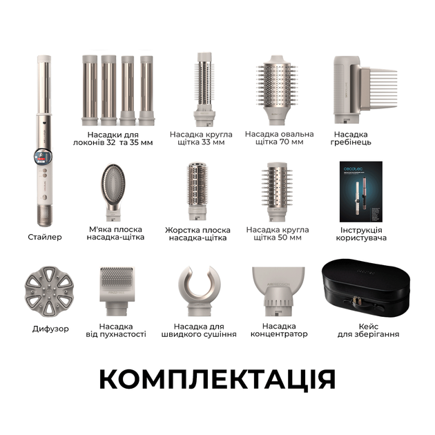 Стайлер CECOTEC AirGlam 14in1 Flex Champagne - изображение 12
