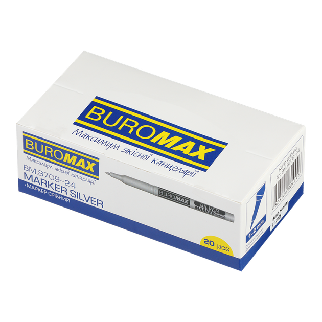 Маркер BuroMax Silver 1-2 мм серебряный (BM.8709-24) - изображение 3