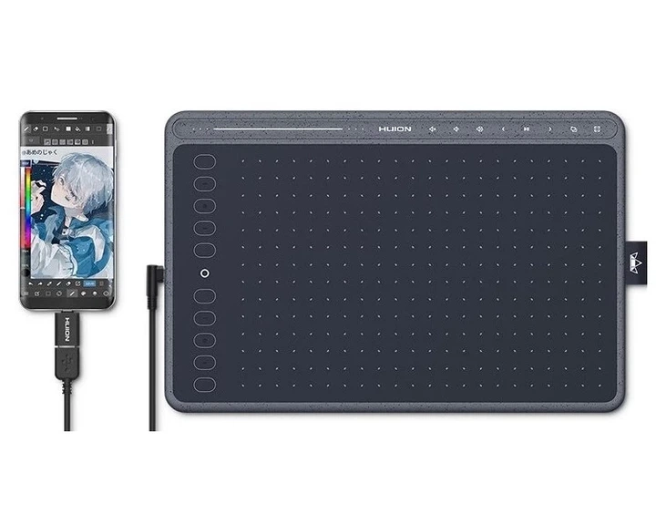 Графічний планшет Huion HS611 + рукавичка, Black - зображення 3