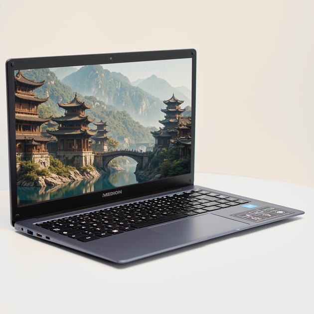 Ноутбук 14" Medion (Lenovo Group) Akoya E14223 | 4-ядерний Intel | RAM DDR4 4 ГБ | eMMC 128 ГБ | Intel UHD Graphics 600 | АКБ до 9 годин | Wi-Fi 5.0 | Bluetooth 5.1 | Win11 (5104) - Уцінка - Фото 3 Ноутбук 14" Medion (Lenovo Group) Akoya E14223 | 4-ядерний Intel | RAM DDR4 4 ГБ | eMMC 128 ГБ | Intel UHD Graphics 600 | АКБ до 9 годин | Wi-Fi 5.0 | Bluetooth 5.1 | Win11 (5104) - Уцінка - зображення 3