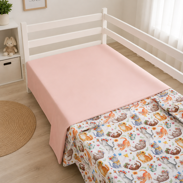 Простынь MirSon Полуторная 150х220 см 22-1475 Kitty Blossom Сатин (2200013355007) - Фото 2 Простынь MirSon Полуторная 150х220 см 22-1475 Kitty Blossom Сатин (2200013355007) - изображение 2