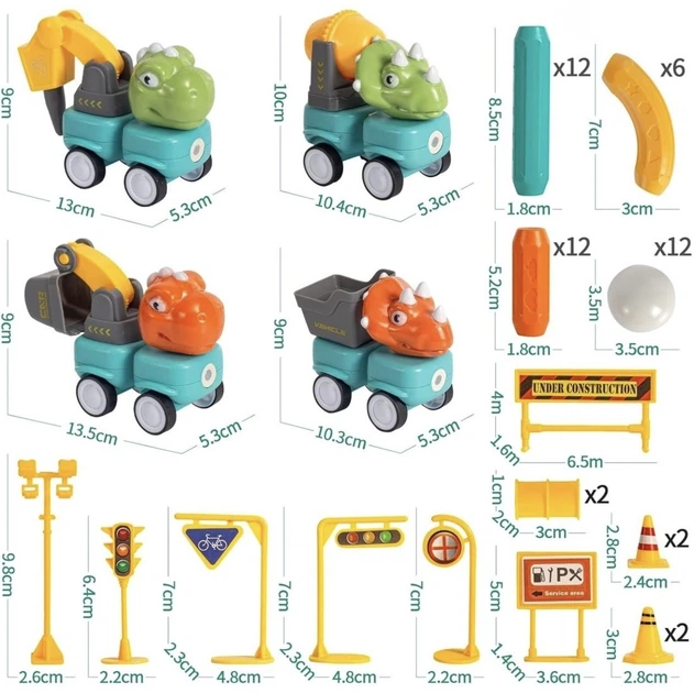 Klocki Magnetyczne Woopie Dinozaury Konstrukcyjne Zestaw 84 elementy (41008) (5906280651008) - obraz 7