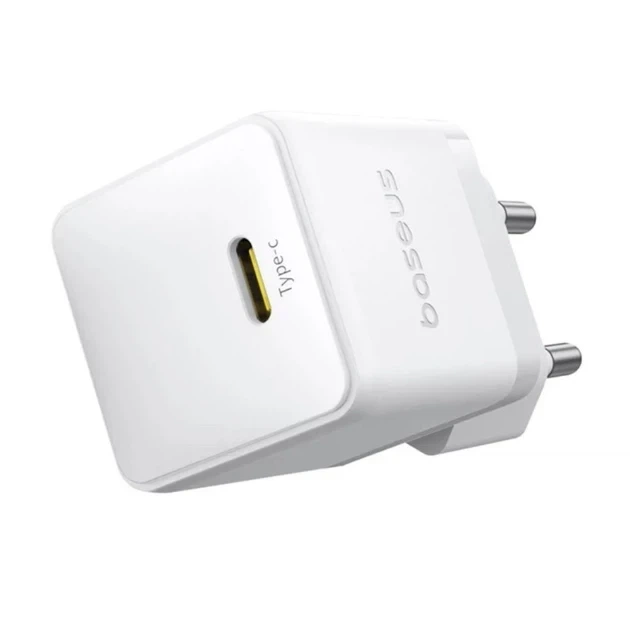 Мережевий зарядний пристрій Baseus Palm Fast Charger Type-C 20W with Cable Type-C to Lightning E0116400 White - зображення 4