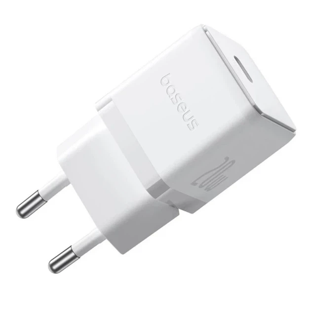 Мережевий зарядний пристрій Baseus Palm Fast Charger Type-C 20W with Cable Type-C to Lightning E0116400 White - зображення 6