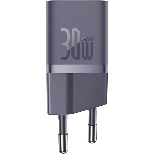 Сетевое зарядное устройство Baseus GaN5 Mini Fast Charger 1Type-C 30W+ Cable Type-C to Type-C 100W 1m P10110902523-00 Purple - Фото 2 Сетевое зарядное устройство Baseus GaN5 Mini Fast Charger 1Type-C 30W+ Cable Type-C to Type-C 100W 1m P10110902523-00 Purple - изображение 2