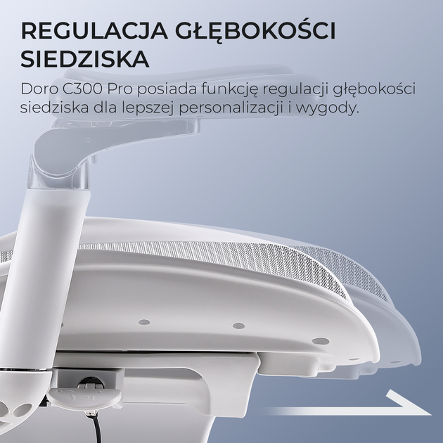 Fotel biurowy SIHOO DORO C300 Pro Mesh White (DORO-C300-PRO-M102) - obraz 9