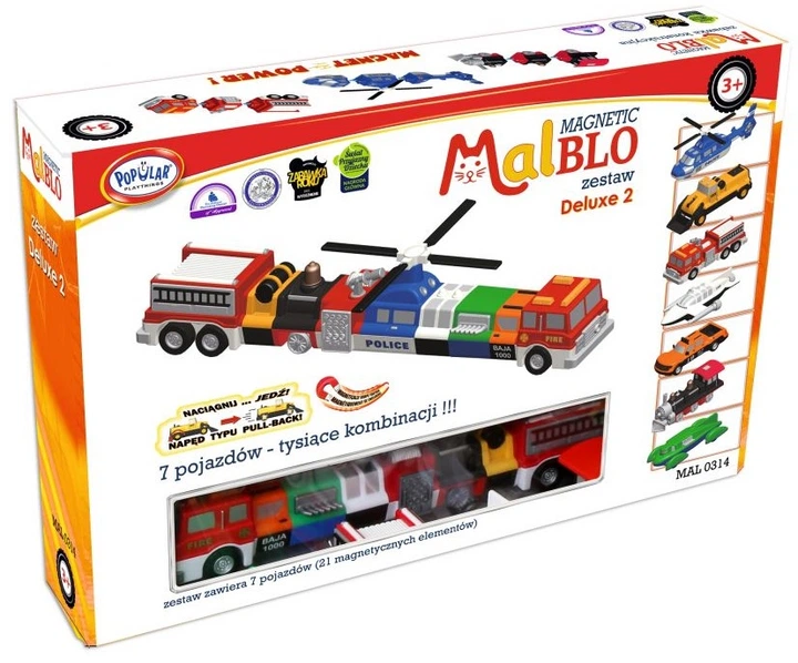 Zestaw zabawek magnetycznych MalBlo Magnetic Deluxe 2 MAL 0314 (755828603147) - obraz 10