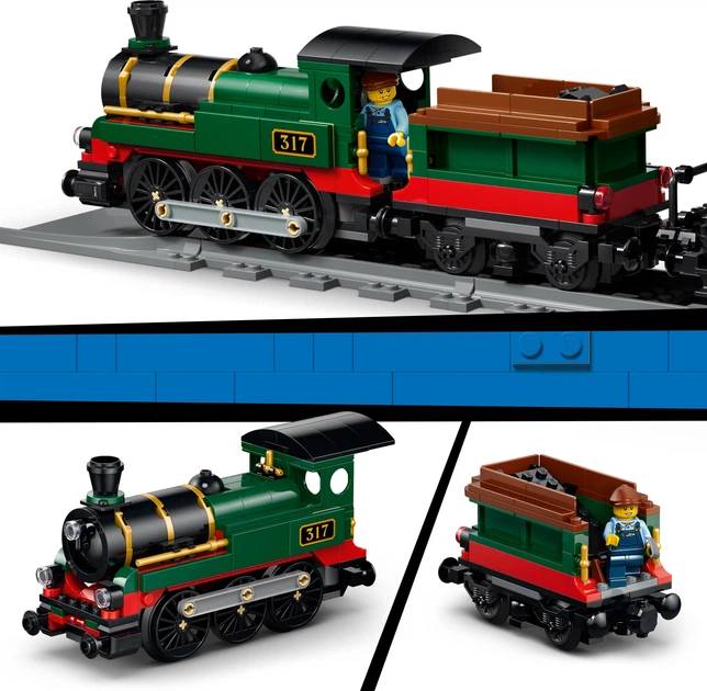 Zestaw klocków LEGO City Retro pociąg z lokomotywą parową 575 elementów (60511) - obraz 5