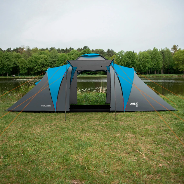 Кемпінгова палатка NILS CAMP NC6431 HIGHLAND IV сіро-блакитний - зображення 12