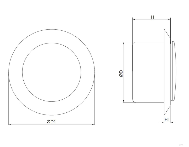 Дифузор металевий Europlast DM100A, витяжний, Ø100mm, антрацит - зображення 2