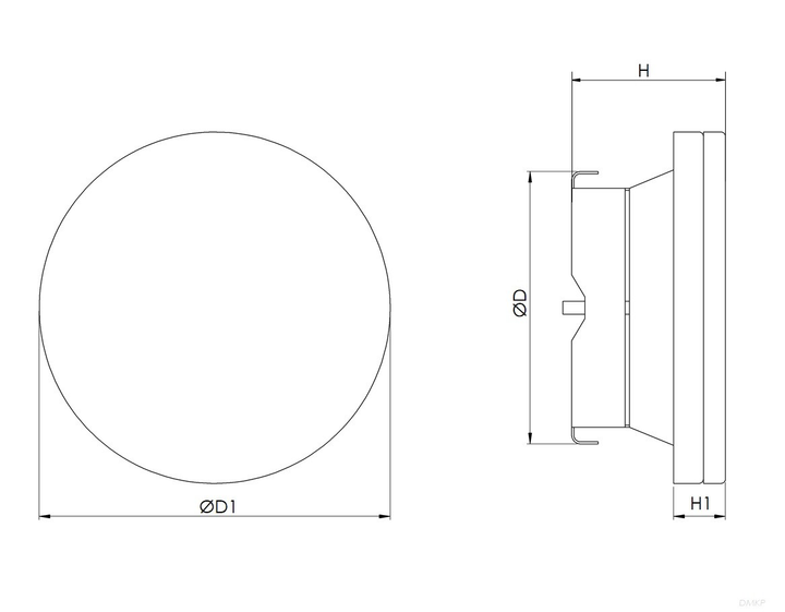 Дифузор металевий Europlast DMKP125A, приточний, Ø125mm, антрацит - зображення 2