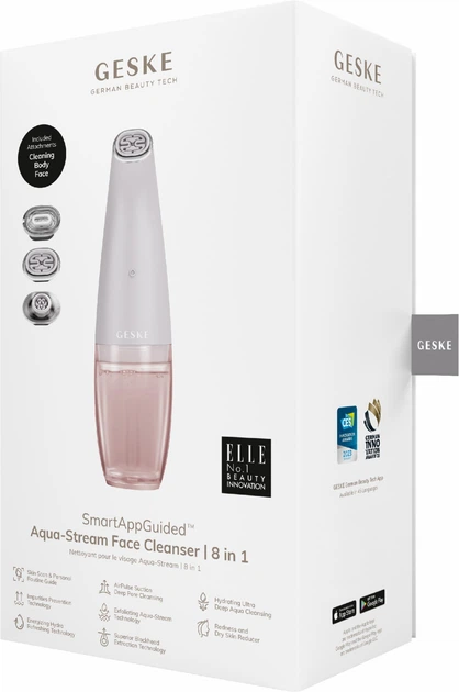 Вакуумный аква-очиститель пор GESKE Aqua-Stream Face Cleanser 8в1 жемчужный - изображение 7