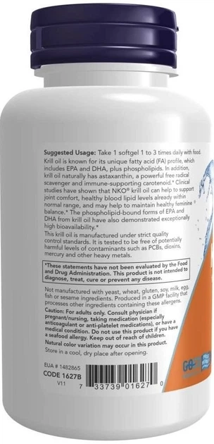 Дієтична добавка NOW Foods Neptune Krill Oil (Олія криля), 1000 мг, 60 м'яких капсул (733739016270) - зображення 3
