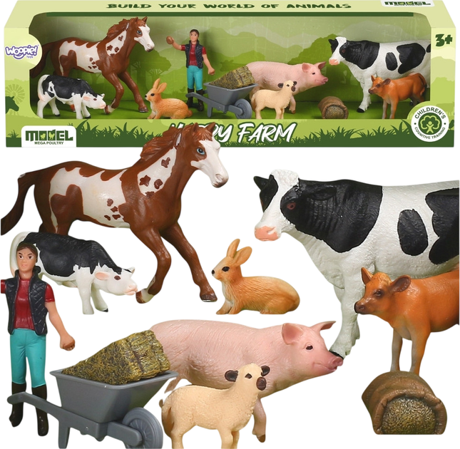 Zestaw do zabawy Woopie Figurki Zwierząt Szczęśliwa Farma 10el. 56577 (5906280656577) - obraz 2
