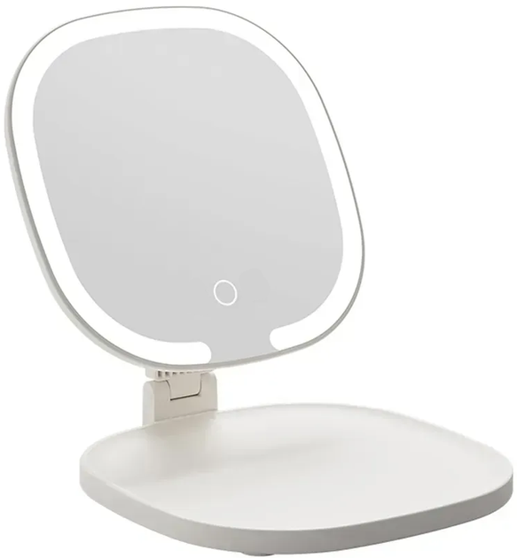 Косметичне складане настільне LED з підсвіткою овальне регульований кут живлення від акумулятора та USB для макіяжу догляду за шкірою компактне дорожнє білий корпус модель YB 021 аксесуар - Фото 2 Косметичне складане настільне LED з підсвіткою овальне регульований кут живлення від акумулятора та USB для макіяжу догляду за шкірою компактне дорожнє білий корпус модель YB 021 аксесуар - зображення 2