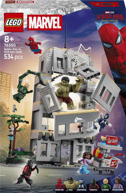 Конструктор LEGO Super Heroes Епічна сутичка Людини-Павука проти Халка 534 деталі (76350) - Фото 1 Конструктор LEGO Super Heroes Епічна сутичка Людини-Павука проти Халка 534 деталі (76350) - зображення 1