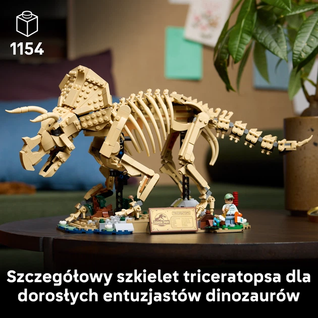 Zestaw klocków LEGO Jurassic World Szkielety dinozaurów: triceratops 1154 elementy (77985) - obraz 3