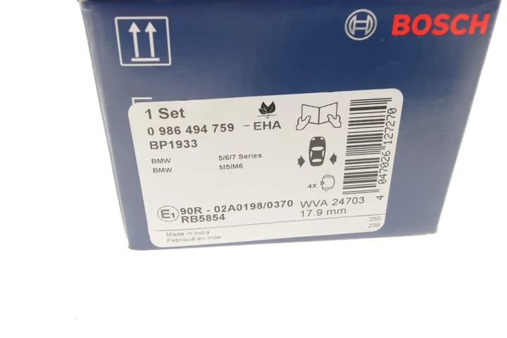 Комплект гальмівних колодок BOSCH 0986494759 BMW 7 Series, 6 Series, 5 Series, X3 34208093728, 34212449304, 34212449305 - изображение 9