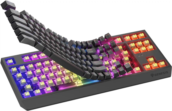 Klawiatura przewodowa Genesis Thor 230 TKL Wireless Outemu Silent Lemon Black (NKG-2108) - obraz 14