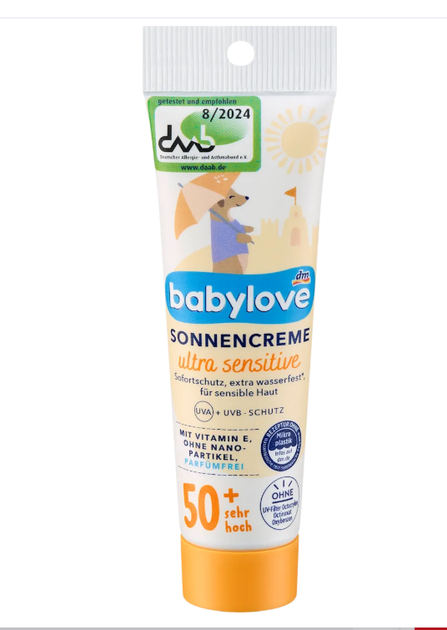 Дитячий сонцезахисний крем для ультрачутливої шкіри, Babylove Ultra Sensitive OF50+ 30 мл - Фото 1 Дитячий сонцезахисний крем для ультрачутливої шкіри, Babylove Ultra Sensitive OF50+ 30 мл - изображение 1