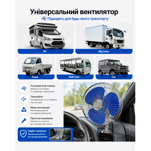 Вентилятор 6" ВН.12.604/HF-304 метал 12 В - изображение 5