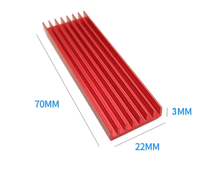 Радиатор охлаждения ENOKAY M.2 NVMe / SATA SSD 2280 70×22×3мм RED - изображение 4
