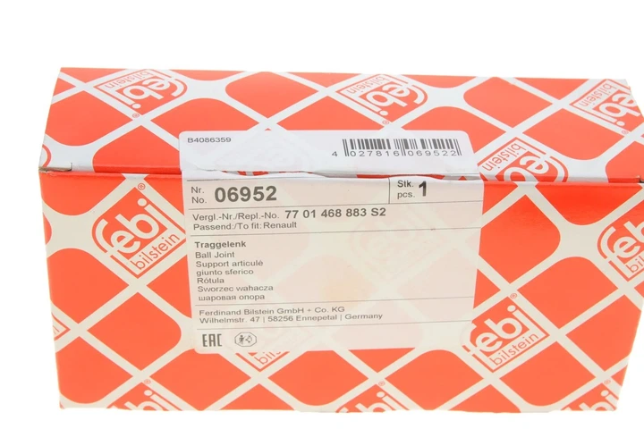 Кульові опори FEBI 06952 Renault Clio, Kangoo, Megane, Twingo; Nissan Kubistar 5450100QAHS2, 6001547918, 7700678131 - зображення 5