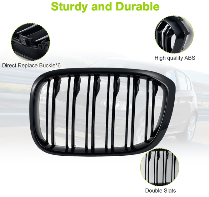 Решетка-норица BMW X3 G01 / X4 G02 2018-2021 черная глянцевая Double Bridge, спортивная решетка тюнинг - изображение 2