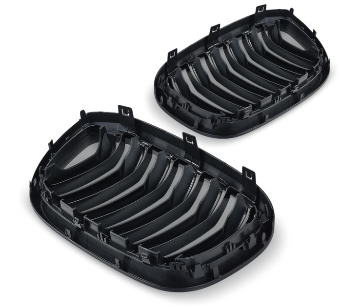 Решетка-норица BMW X3 G01 / X4 G02 2018-2021 черная глянцевая Double Bridge, спортивная решетка тюнинг - изображение 3