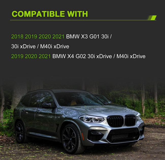 Решетка-норица BMW X3 G01 / X4 G02 2018-2021 черная глянцевая Double Bridge, спортивная решетка тюнинг - изображение 4