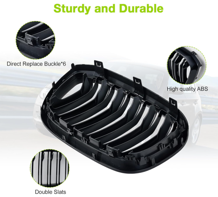 Решетка-норица BMW X3 G01 / X4 G02 2018-2021 черная глянцевая Double Bridge, спортивная решетка тюнинг - изображение 7