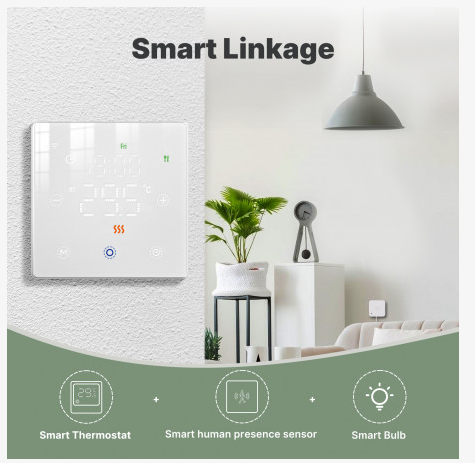 WiFi термостат MOES Tuya Smart Life WHT-S03, беспроводной, на батарейках, управление со смартфона, Alexa/Google Home, белый - Фото 7 WiFi термостат MOES Tuya Smart Life WHT-S03, беспроводной, на батарейках, управление со смартфона, Alexa/Google Home, белый - изображение 7