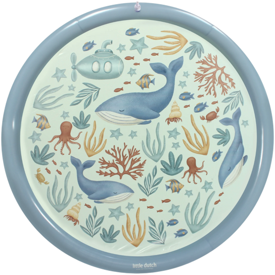 Водний килимок-розпилювач Little Dutch Ocean World 150 см 2016382 Синій (8712051154374) - зображення 2