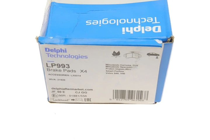 Колодки гальмові Delphi LP993 Mitsubishi Carisma, Colt, Space Star; Volvo V40, S40 3345670, 334567O, DBP511117 - зображення 5
