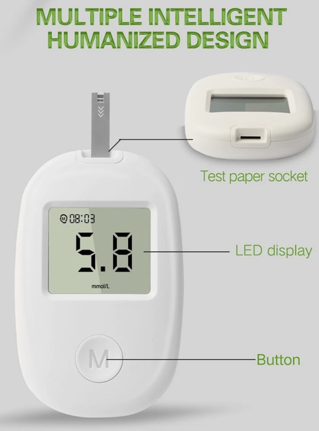 Глюкометр Glucose Meter GLM-76, компактный, простой в использовании, точный - изображение 4