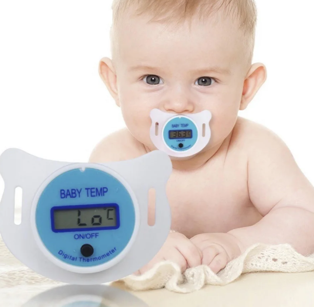 Соска-термометр Baby Temp для измерения температуры малыша, гипоаллергенная, розово-белая - изображение 4