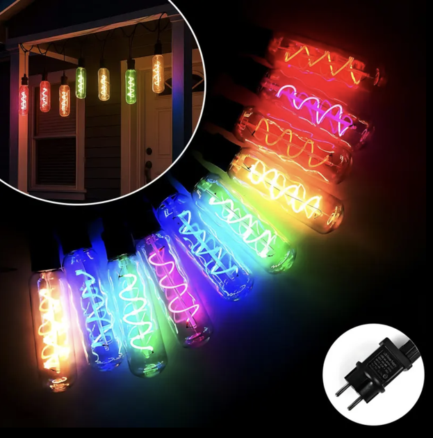 Гирлянда SFK-48, уличная LED, 10 ламп, 5 м, теплый свет - зображення 6