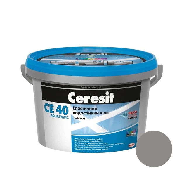 Фуга Ceresit CE 40 Aquastatic Eko еластична 39 платинова 2 кг - зображення 2