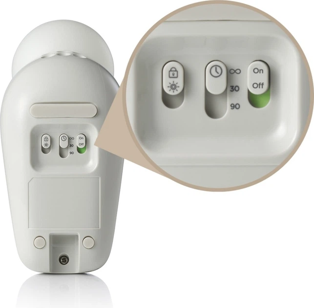 Lampka nocna dla dzieci Motorola S1 Light and Sound Soother z uspokajającymi dźwiękami Biała (120MOTOBBMMS1) - obraz 3