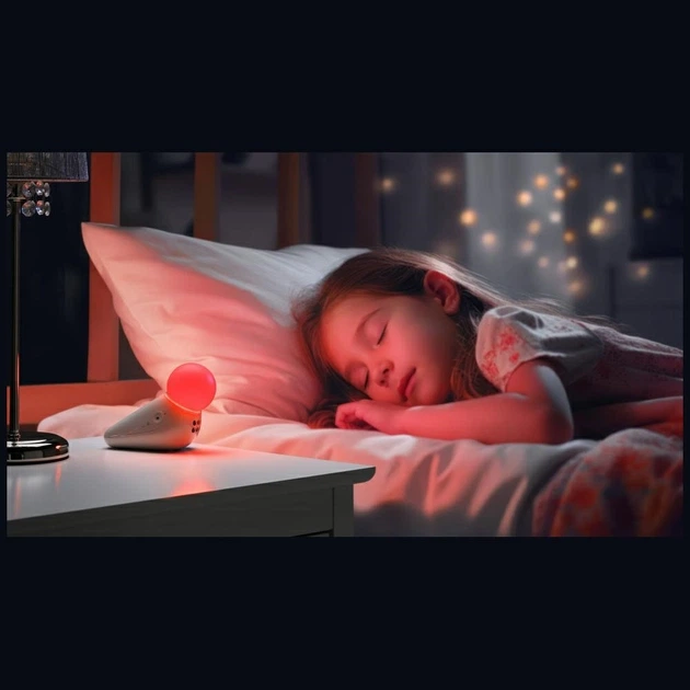 Lampka nocna dla dzieci Motorola S1 Light and Sound Soother z uspokajającymi dźwiękami Biała (120MOTOBBMMS1) - obraz 6