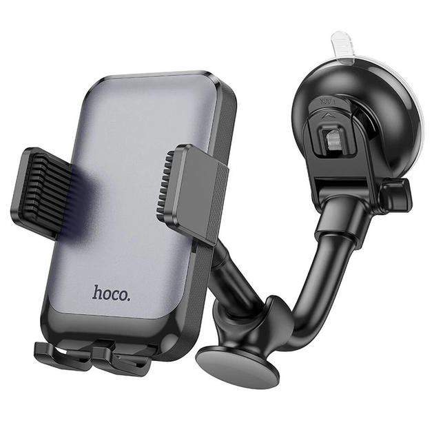 Автотримач для телефона HOCO H27 Rock push-type car holder(center console) Black gray - Фото 1 Автотримач для телефона HOCO H27 Rock push-type car holder(center console) Black gray - зображення 1