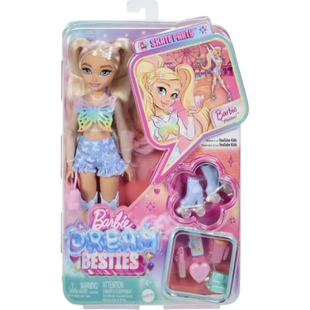 Кукла Barbie Малибу Dream Besties на роликах Barbie JFX96 - Фото 2 Кукла Barbie Малибу Dream Besties на роликах Barbie JFX96 - зображення 2