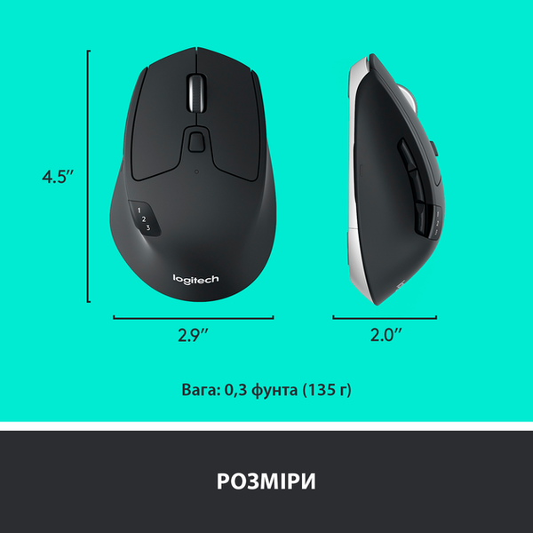 Миша Logitech M720 Triathlon Mouse 910-004791 (910-004791) - зображення 9