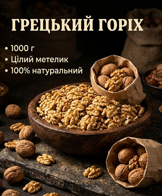 Орехи грецкие Собственное производство целая бабочка 1000 г - Фото 1 Орехи грецкие Собственное производство целая бабочка 1000 г - изображение 1