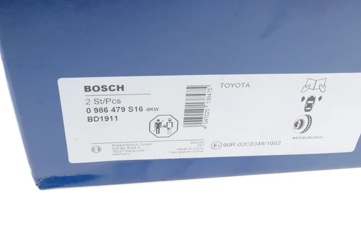 Гальмівні диски BOSCH 0986479S16 Toyota Auris, Corolla 4351212690, 4351202180 - зображення 6