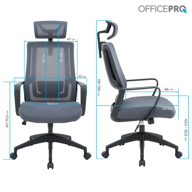Крісло офісне OfficePro Harmony OC310-B-G-G - зображення 14