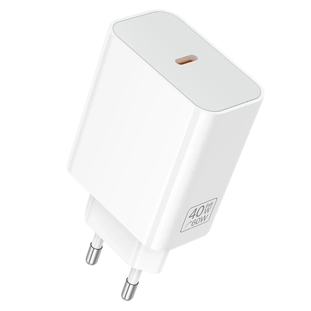 Мережевий зарядний пристрій BOROFONE BA109A Star single port PD40W charger (EU) White - Фото 1 Мережевий зарядний пристрій BOROFONE BA109A Star single port PD40W charger (EU) White - зображення 1