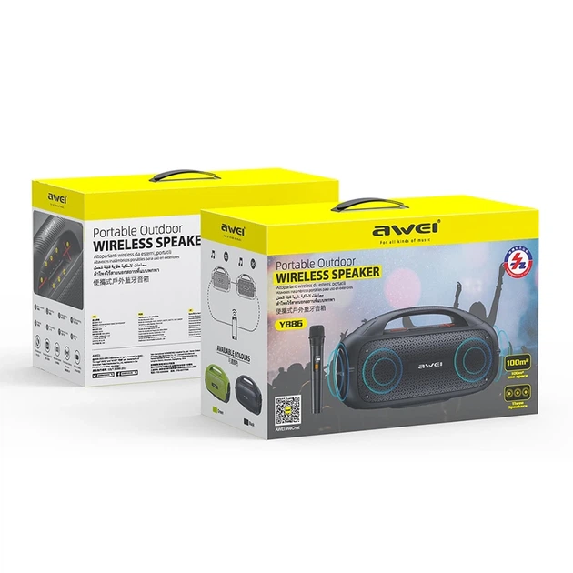 Bluetooth колонка Awei Y886 (80W)- чорний - Фото 2 Bluetooth колонка Awei Y886 (80W)- чорний - зображення 2
