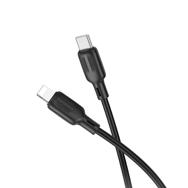 Кабель BOROFONE BX113 Lenny PD silicone charging data cable iP(L=1M) Black - зображення 2
