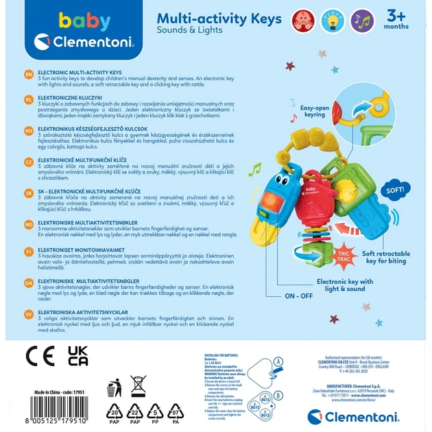 Zabawka edukacyjna Clementoni Kluczyki elektroniczne (8005125179510) - Zdjęcie 3 Zabawka edukacyjna Clementoni Kluczyki elektroniczne (8005125179510) - obraz 3